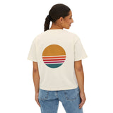 Do Something Club Boxy Tee — Retro Sunset Graphic Women's T-Shirt