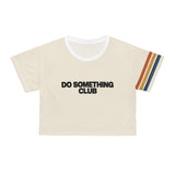 Do Something Club" Retro Striped Sun Graphic, crop tee