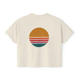 Do Something Club Boxy Tee — Retro Sunset Graphic Women's T-Shirt
