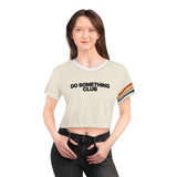 Do Something Club" Retro Striped Sun Graphic, crop tee