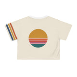 Do Something Club" Retro Striped Sun Graphic, crop tee
